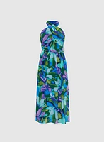 Tropical Halter Neck Dress