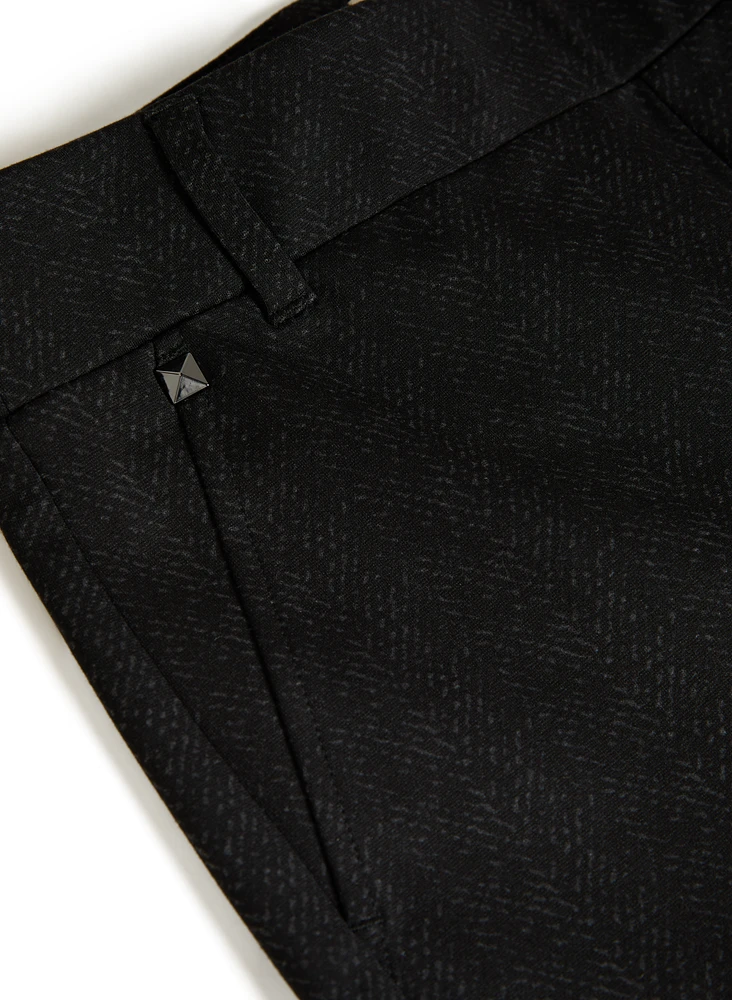 Sofia Herringbone Slim-Leg Pants