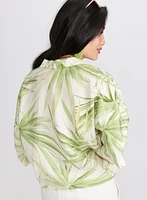Tropical Tied-Hem Blouse