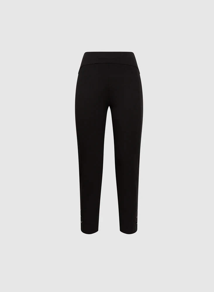 Sofia Studded Hem Slim-Leg Pants - Short