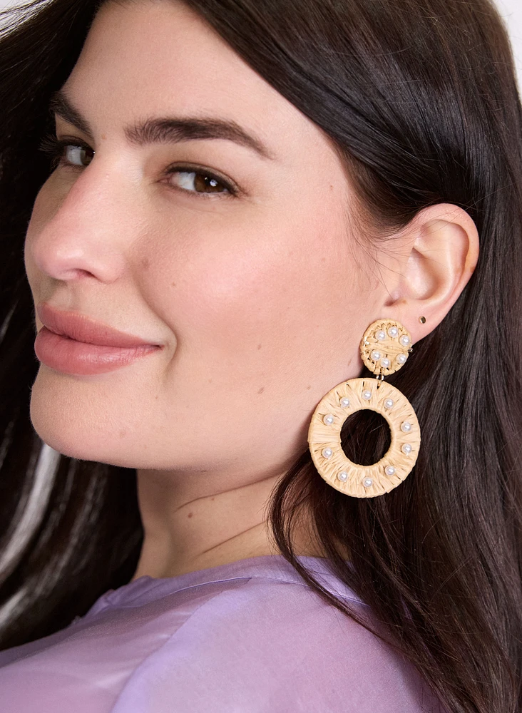 Raffia & Pearl Earrings