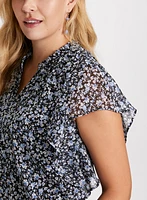 V-Neck Floral Blouse