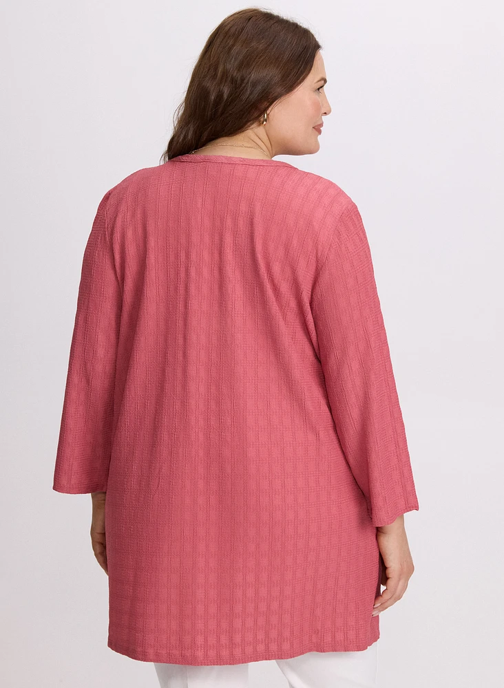 Textured Open Cardigan