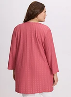 Textured Open Cardigan