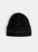 Tuque à pompon amovible et détails de cristaux