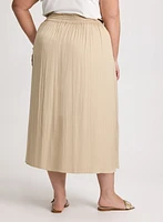 Smocked Waist Satin Maxi Skirt