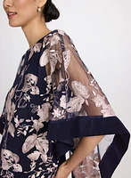 Embroidered Poncho & Jersey Dress