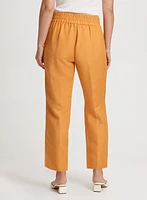 Linen-Blend Pull-On Pants