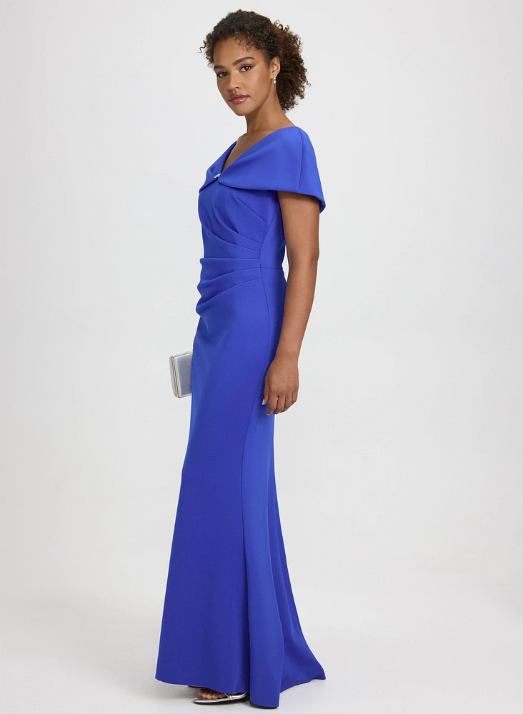Embellished Capelet Sleeve Dress