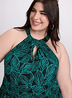 Leaf Print Maxi Dress