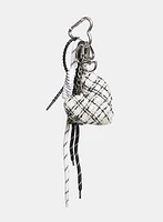 Porteclé à coeur en tweed