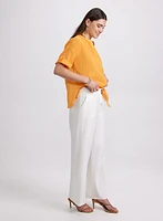 Pantalon Olivia large en mélange de lin