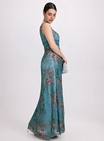 Plissé Floral Dress