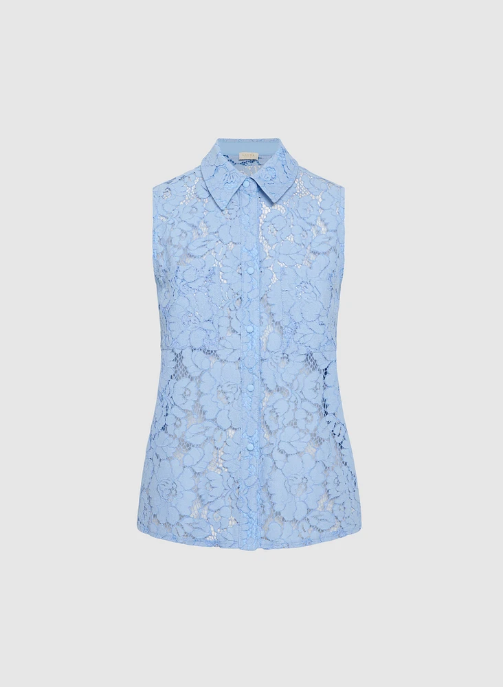 Sleeveless Lace Blouse