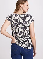 T-shirt à pierres et motif feuilles