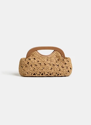 Sac à main en paille crochetée