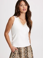 Sleeveless V-Neck Sweater
