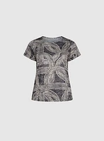 T-shirt à motif ligné abstrait
