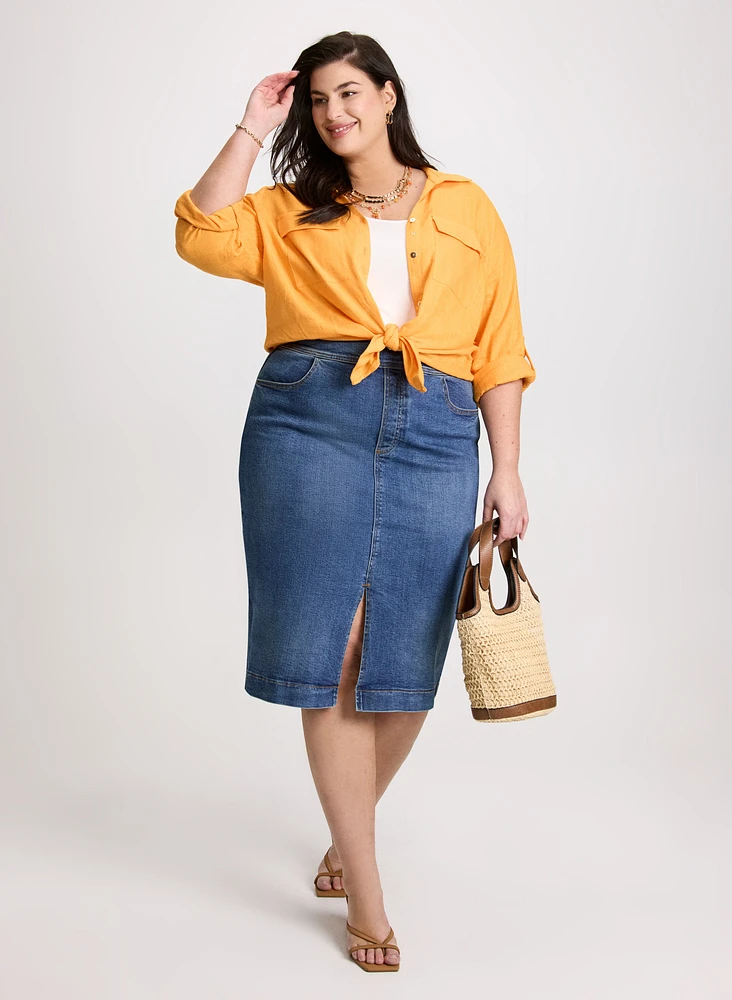 Denim Pencil Skirt