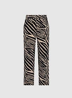 Olivia Zebra Print Wide-Leg Pants