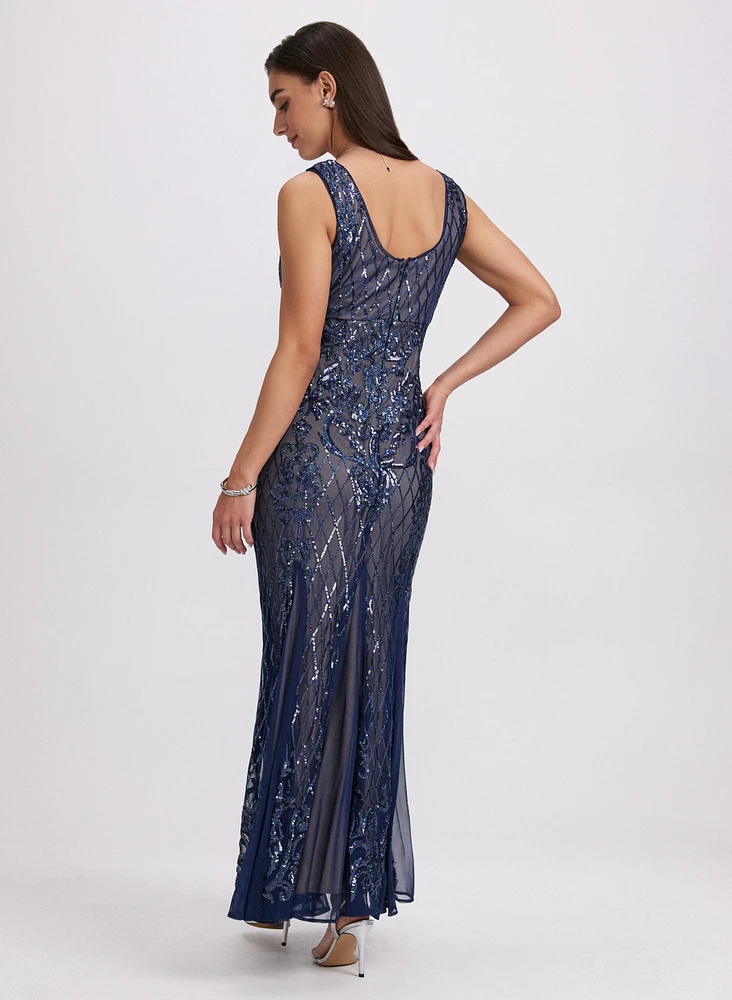 Robe en filet à paillettes