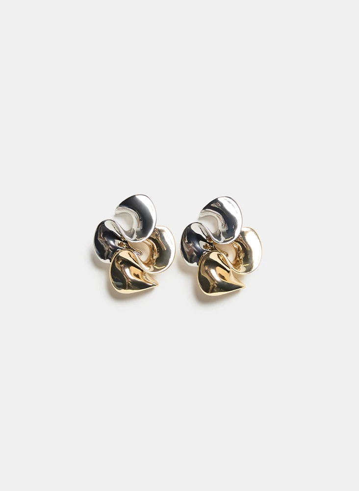 Two-Tone Stud Earrings