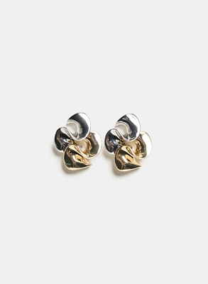 Two-Tone Stud Earrings