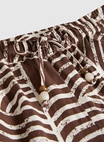 Abstract Linen-Blend Capris