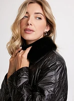 Removable Faux Fur Collar Jacket
