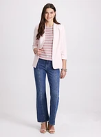 Open Twill Jacket & Flare Leg Jeans
