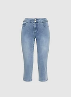 Braided Trim Denim Capris