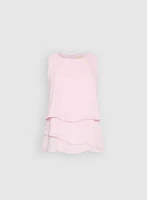 Tiered Rhinestone Trim Blouse