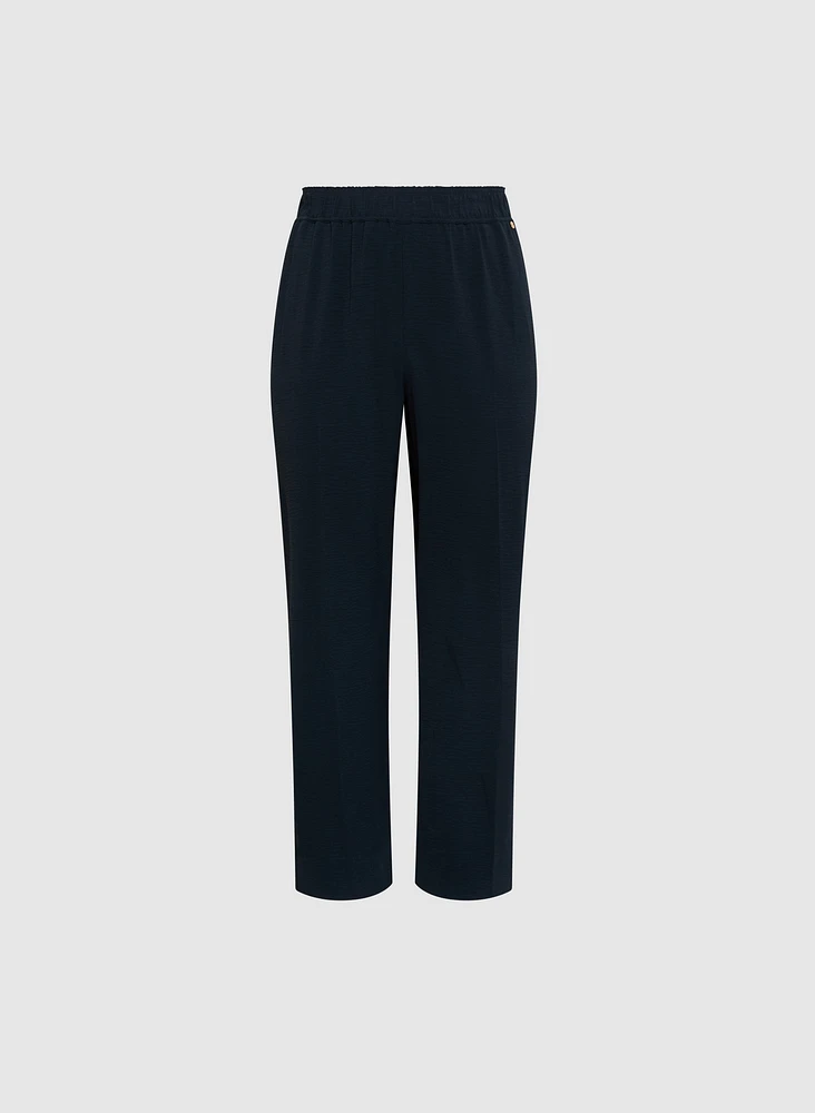 Crinkled Wide-Leg Pants