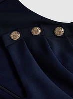 Sleeveless Metallic Button Dress