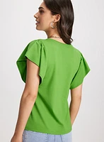 Cap Sleeve V-Neck Tee