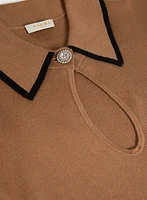 Keyhole Detail Polo Sweater