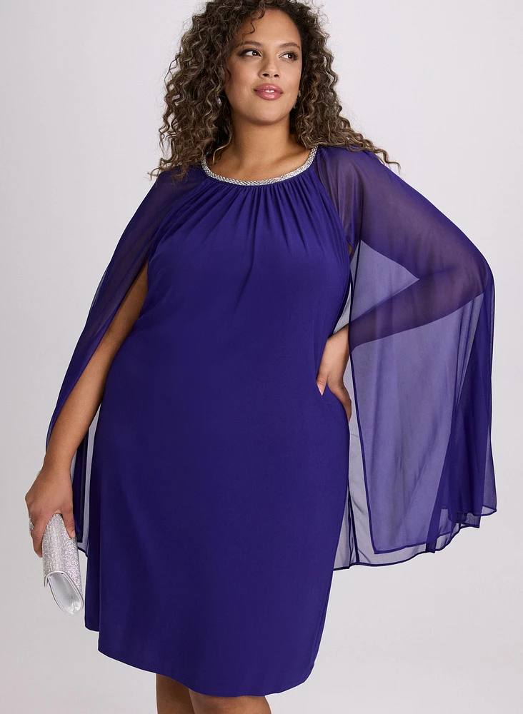 Jersey Dress & Chiffon Cape
