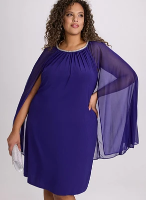 Jersey Dress & Chiffon Cape