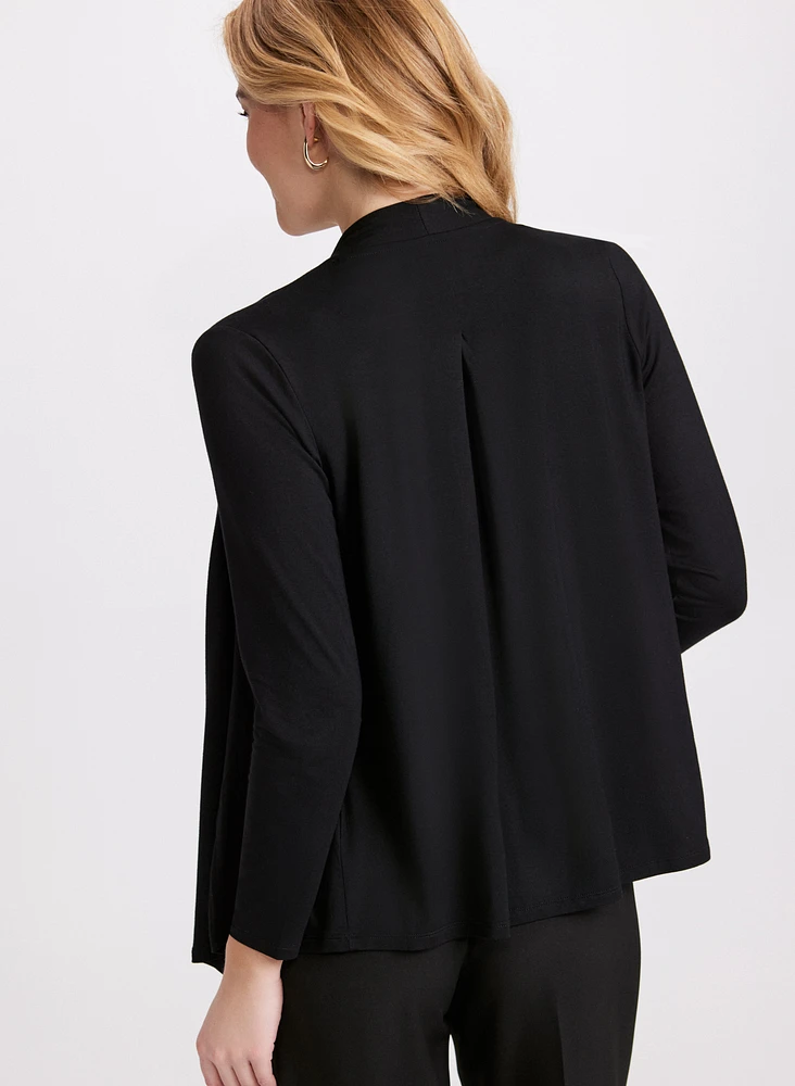 Open-Front Asymmetric Hem Cardigan