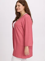Textured Open Cardigan