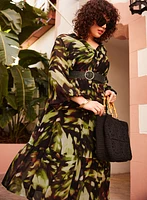 Melanie Lyne - Belted Abstract Print Dress