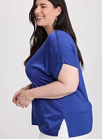 Satin Drop Shoulder Top