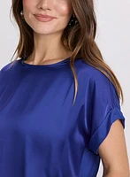 Satin Drop Shoulder Top