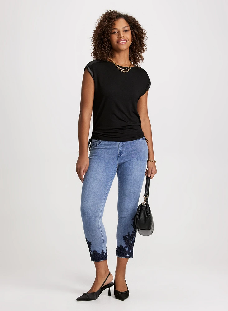 T-Shirt With Satin & Drawstring