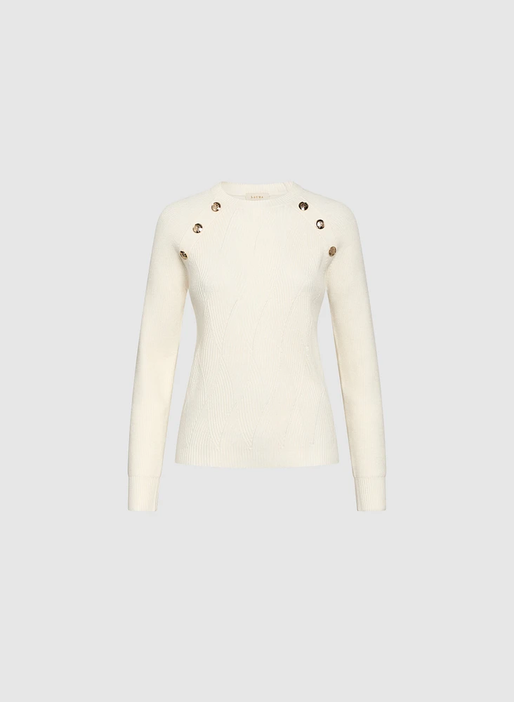 Button Detail Long Sleeve Sweater