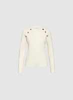 Button Detail Long Sleeve Sweater