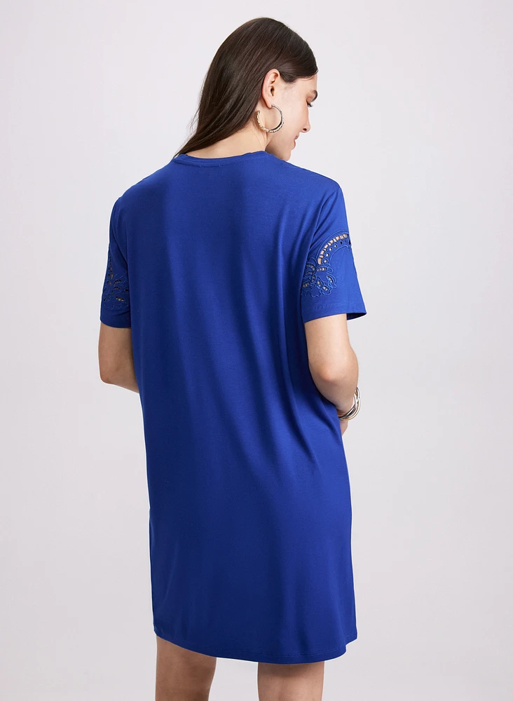 Embroidered T-Shirt Dress