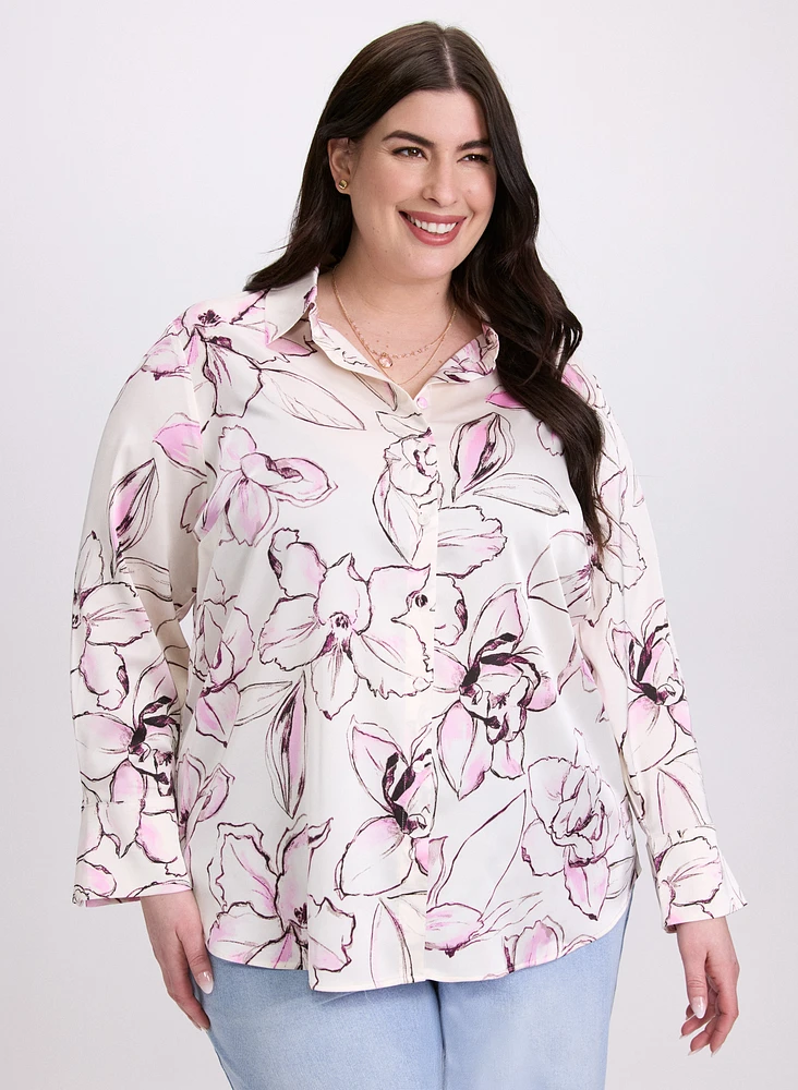 Floral Button-Down Blouse