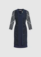 Ensemble de robe fourreau et veste en dentelle