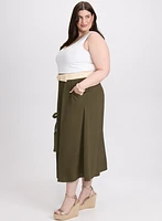 Drawstring Crinkled Maxi Skirt